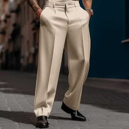 Pantaloni da uomo casual a gamba larga con pieghe – Vestibilità elegante, comodi e dal look versatile 🔷