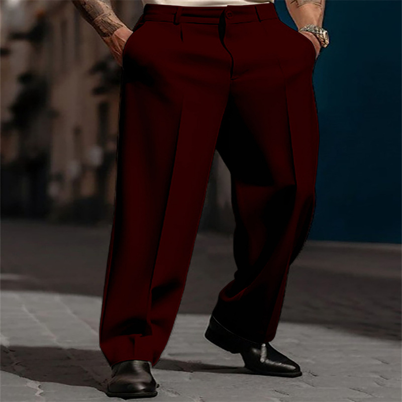 Pantaloni da uomo casual a gamba larga con pieghe – Vestibilità elegante, comodi e dal look versatile 🔷